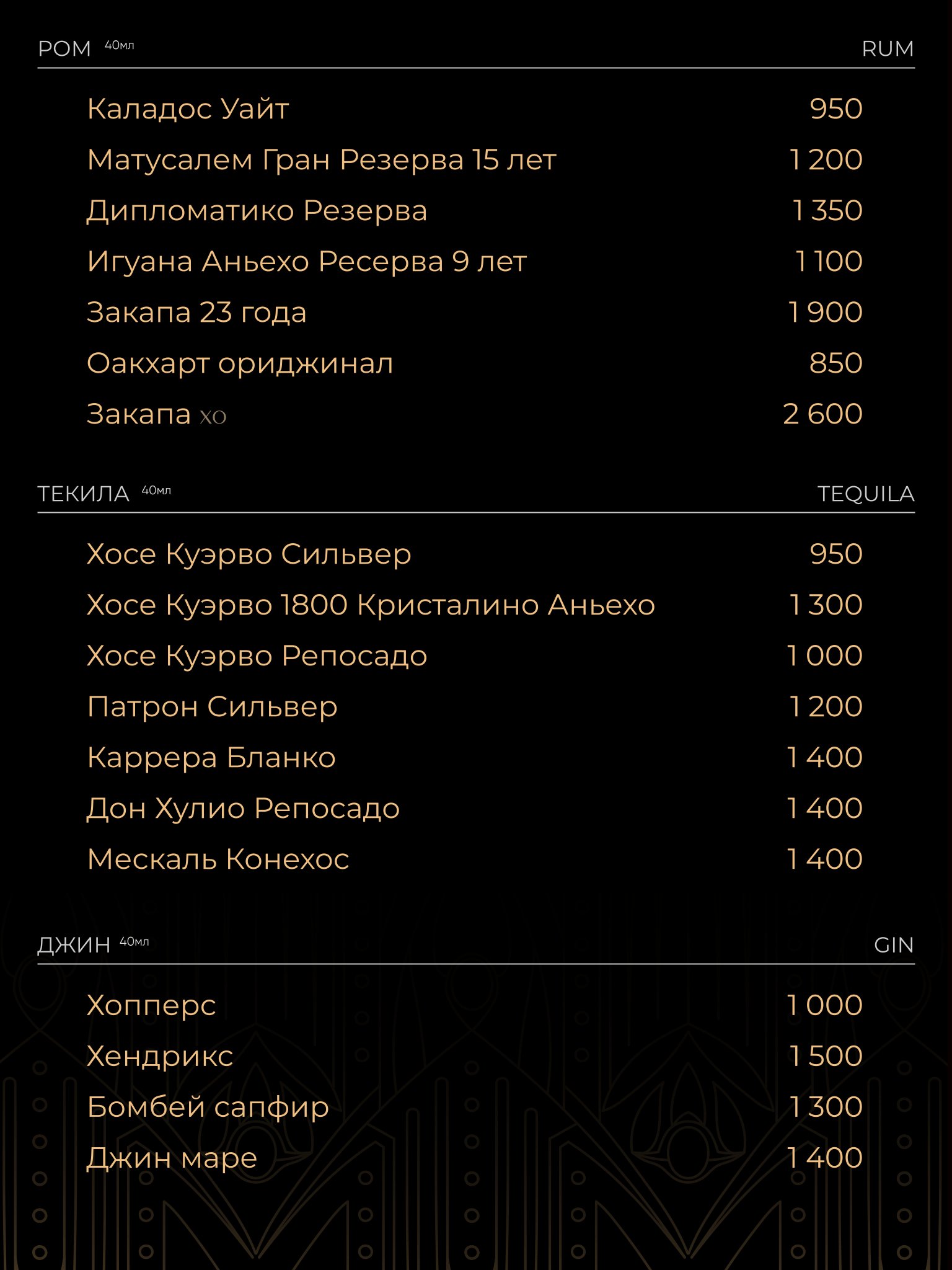Меню — бар
